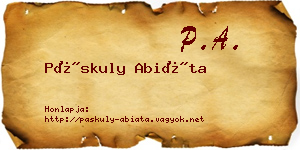 Páskuly Abiáta névjegykártya